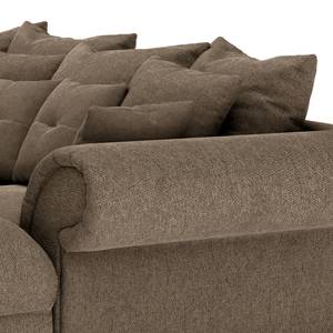 Ecksofa Purias Flachgewebe - Webstoff Caya: Braun - Longchair davorstehend rechts