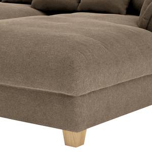 Ecksofa Purias Flachgewebe - Webstoff Caya: Braun - Longchair davorstehend rechts