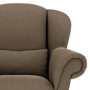 Oorfauteuil Purias Vlakweefsel - Geweven stof Caya: Bruin - Met hocker