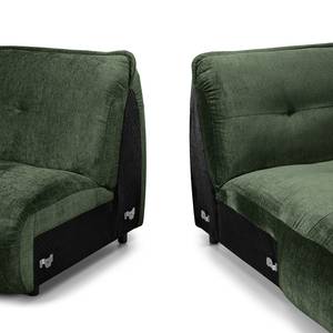 Ecksofa Lascari Chenille - Chenille Glesni: Dunkelgrün - Longchair davorstehend rechts