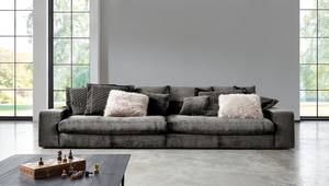 Bigsofa Rodia Chenille - Chenille Glesni: Anthrazit - Breite: 254 cm