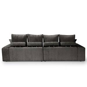 Bigsofa Rodia Chenille - Chenille Glesni: Anthrazit - Breite: 254 cm