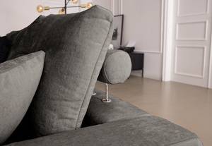 Bigsofa Rodia Chenille - Chenille Glesni: Anthrazit - Breite: 254 cm