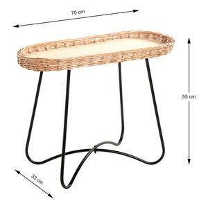 Tavolino Nybster Oval MDF / Acciaio - Nero / Naturale
