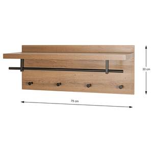 Wandgarderobe Dunnet 75 cm Eiche Dekor / Schwarz