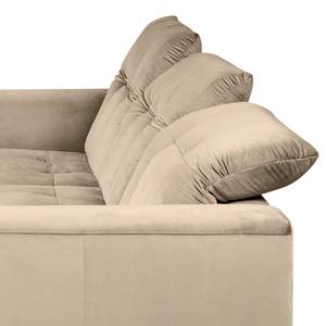 Ecksofa White Pine mit Longchair Samt Velina: Cappuccino - Longchair davorstehend links