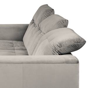 Divano con chaise longue White Pine Velluto Velina: grigio chiaro - Longchair preimpostata a sinistra