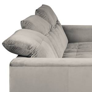 Divano con chaise longue White Pine Velluto Velina: grigio chiaro - Longchair preimpostata a destra