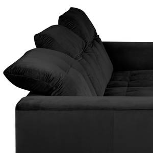 Divano con chaise longue White Pine Velluto Velina: nero - Longchair preimpostata a destra