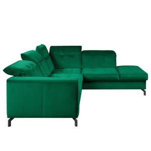 Ecksofa White Pine Velluto Velina: verde scuro - Penisola preimpostata a destra