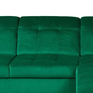 Ecksofa White Pine Velluto Velina: verde scuro - Penisola preimpostata a destra