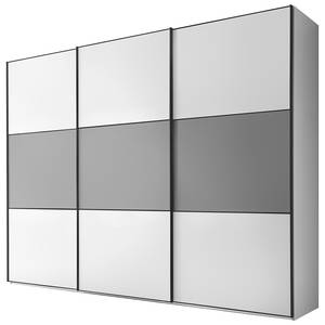 Schwebetürenschrank Includo Typ B Weiß / Silbergrau - Breite: 249 cm - Premium - Grau