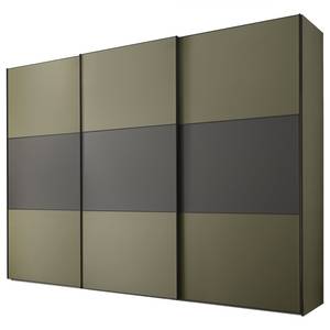 Schwebetürenschrank Includo Typ B Blassgrün / Graphit - Breite: 298 cm - Premium - Grau