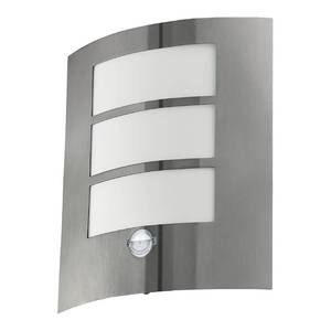 Applique murale City Type B avec capteur Acier inoxydable / Matière plastique - 1 ampoule