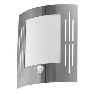 Applique murale City Type A avec capteur Acier inoxydable / Matière plastique - 1 ampoule