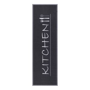 Tapis de couloir Kitchen Cutlery Polyester - Noir / Blanc