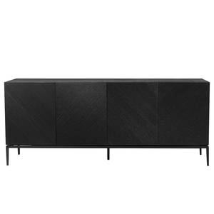 Sideboard IKON 180 cm Echtholzfurnier / Eisen - Paulownia Schwarz / Schwarz