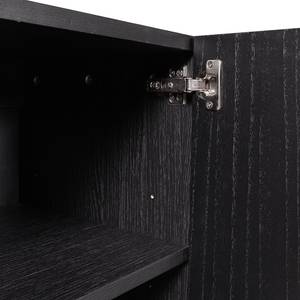 Enfilade IKON 180 cm Placage en bois véritable / Fer - Paulownia noir / Noir