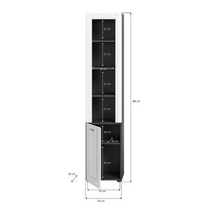 Armoire haute Lago Blanc - En partie en bois massif - 40 x 188 x 34 cm