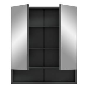 Armoire à miroir Lago Gris - En partie en bois massif - 60 x 71 x 18 cm