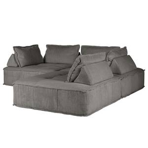 Ecksofa Montiel Cordstoff Riganton: Grau