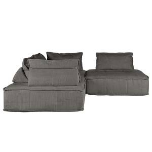 Ecksofa Montiel Cordstoff Riganton: Grau