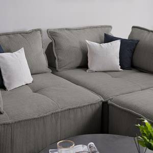 Ecksofa Montiel Cordstoff Riganton: Grau