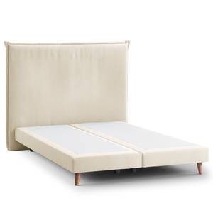 Boxspring Avellino I Geweven stof Meara: Platinakleurig - 140 x 200cm - H3 medium