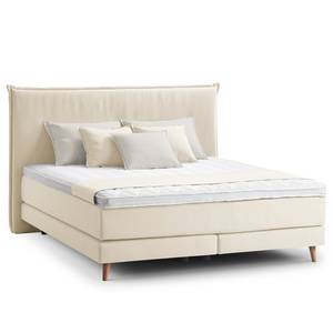 Boxspringbett AVELLINO Klassisch Webstoff Meara: Platin - 180 x 200cm - H2