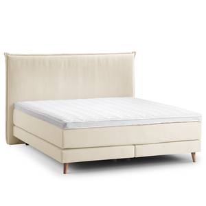 Lit boxspring Avellino I Tissu Meara: Platine - 180 x 200cm - D2 souple