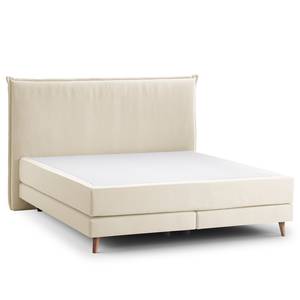 Lit boxspring Avellino I Tissu Meara: Platine - 180 x 200cm - D2 souple