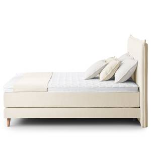 Boxspringbett AVELLINO Klassisch Webstoff Meara: Platin - 180 x 200cm - H2