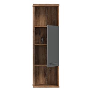 Armoire haute Ramon Gris - En partie en bois massif - 35 x 112 x 25 cm