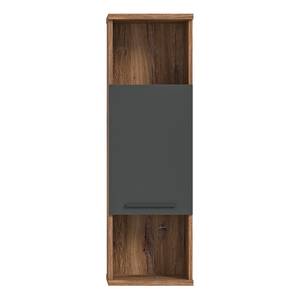 Armoire haute Ramon Gris - En partie en bois massif - 35 x 112 x 25 cm