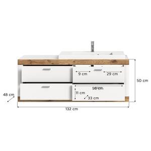 Waschtisch Norbuck Weiß / Eiche Dekor