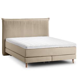 Lit boxspring Avellino I Tissu Meara: Boue - 160 x 200cm - D3 medium