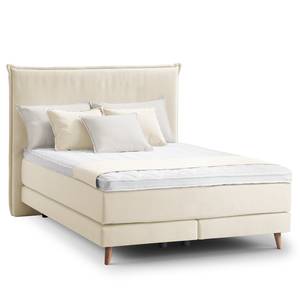 Boxspringbett AVELLINO Klassisch Webstoff Meara: Platin - 140 x 200cm - H2