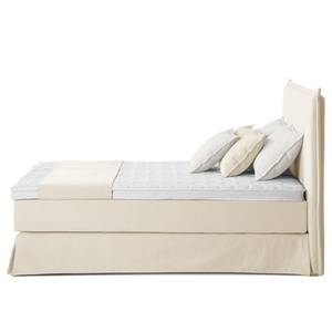 Boxspringbett AVELLINO mit Husse Webstoff Meara: Platin - 160 x 200cm - H2