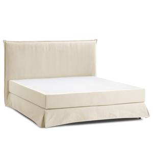 Boxspringbett AVELLINO mit Husse Webstoff Meara: Platin - 180 x 200cm - H2