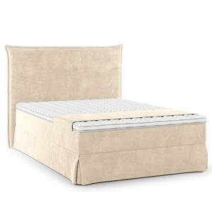 Boxspring Avellino II Velours Vaia: Crèmekleurig - 140 x 200cm - H2 zacht