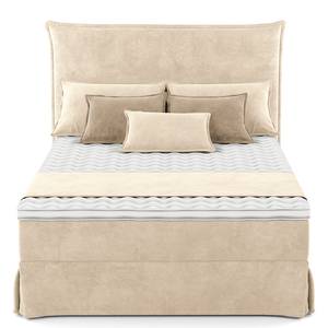 Boxspring Avellino II Velours Vaia: Crèmekleurig - 140 x 200cm - H2 zacht