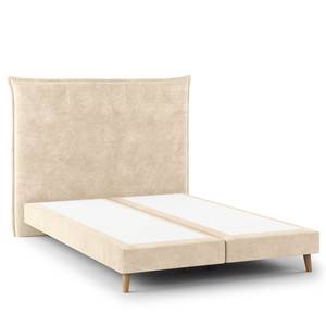 Letto boxspring Avellino I Velluto Vaia: crema - 140 x 200cm - H3