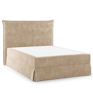 Boxspring Avellino II Velours Vaia: Beige - 140 x 200cm - H2 zacht