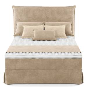 Boxspring Avellino II Velours Vaia: Beige - 140 x 200cm - H2 zacht