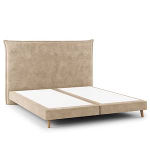 Lit boxspring Avellino I Velours Vaia: Beige - 160 x 200cm - D3 medium