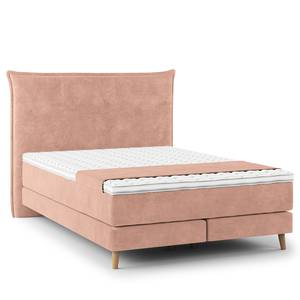 Letto boxspring Avellino I Velluto Vaia: rose - 140 x 200cm - H2