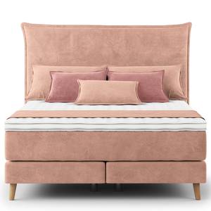 Boxspringbett AVELLINO Klassisch Samt Vaia: Rosa - 140 x 200cm - H2