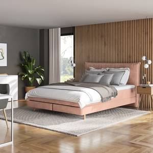 Boxspringbett AVELLINO Klassisch Samt Vaia: Rosa - 140 x 200cm - H2