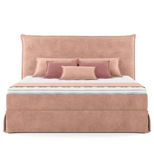 Lit boxspring Avellino II Velours Vaia: Rose - 180 x 200cm - D2 souple