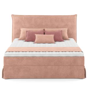 Lit boxspring Avellino II Velours Vaia: Rose - 180 x 200cm - D2 souple